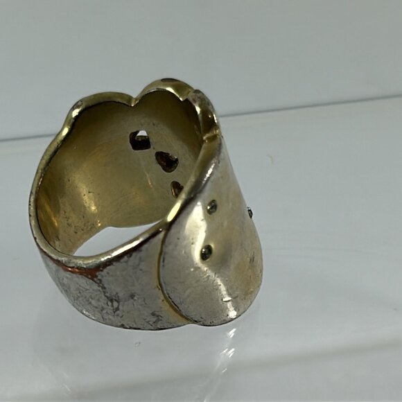 Kenneth Cole Womens Ring Size 8 Silver Tone Modernist Cobblestone Look Statement - Picture 5 of 8